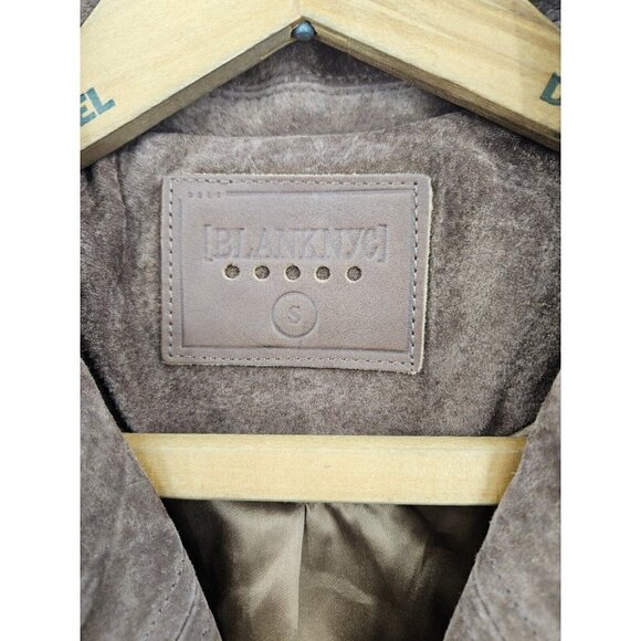 New BlankNYC Suede Moto Jacket Womens S Brown Belted Crop Blank NYC - Picture 4 of 8